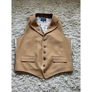 Ben Silver Wool Camel Waistcoat Vest Men's Suit Size 40R